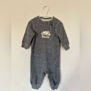 Roots Baby Cooper Beaver Romper Salt & Pepper 12-18 Months
